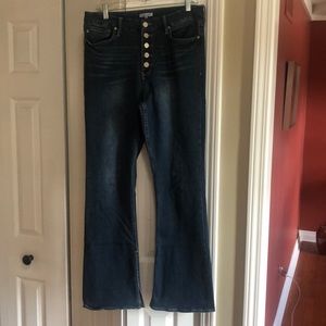 Dear John 5 button flare jeans.